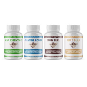 BCAA Essentials + Creatine Power + Iron Fuel Pre-Workout + Pure Bulk Post-Workout